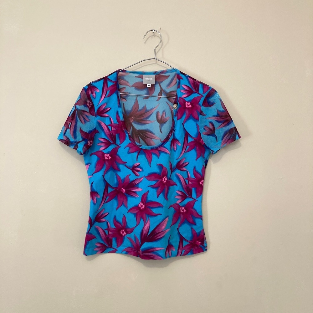 Versace Jeans Couture Mesh Top y2k